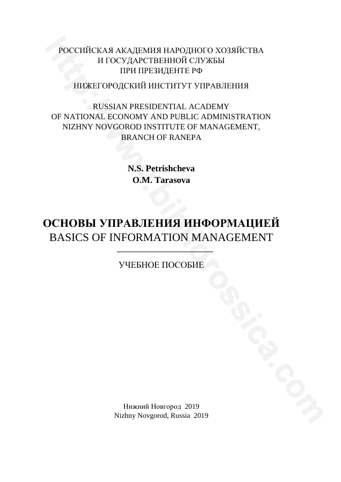 Основы управления информацией